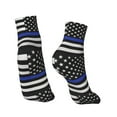 thumbnail image 2 of Women's Men's Thin Blue Line Flag Lightweight Ventilation Quarter Ankle Socks, 2 of 7