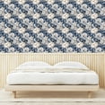 thumbnail image 3 of Ambesonne Peony Peel & Stick Wallpaper for Home, Vintage Botanical Cold Tones, 13"x72", Slate Blue and Off White, 3 of 5