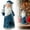F, variant on Noothes LED Santa Figurine with Light - 6 inch Battery Powered Resin Christmas Decor Holding Book and Cane for Home Holiday Display