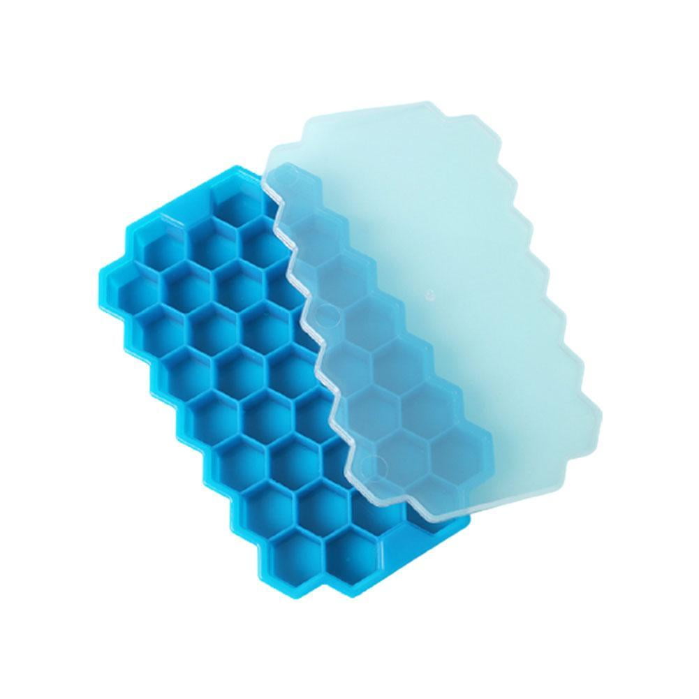 37 Cubes Shape Silicone Ice Cube Molds with Lid Flexible Ice
