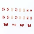 thumbnail image 4 of Chanana Ongles Autocollants de la Saint-Valentin Courts Carrés Faux Ongles avec Motif de Cœur Romantique Rouges French Tips Ongles à Coller Cœur Ongle à Coller Fête de la Saint-Valentin Faux Ongle pour Femmes Manucure 24 Pcs, 4 of 6