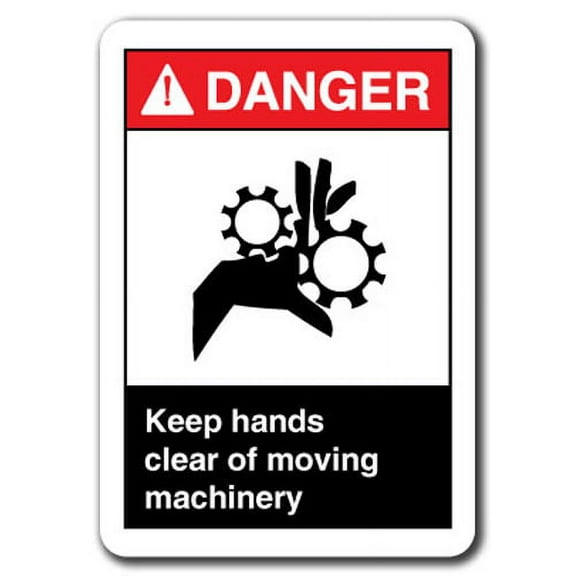 Danger Sign - Keep Hands Clear Of Moving Machinery 7"x10" Plastic Safety Sign ansi osha