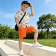 thumbnail image 5 of Dailycode Small Short Sleeve Button Down Shirts Rose Leaf Butterfly Casual Shirt 3-10 Years, 5 of 9