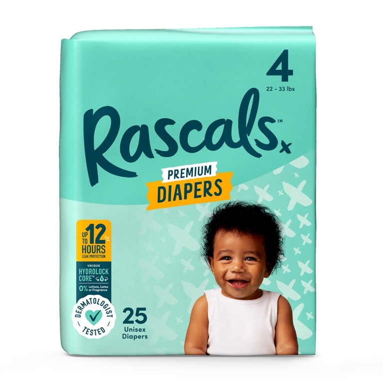 Rascal + Friends Premium Baby Diapers, Size 4 - Walmart.com