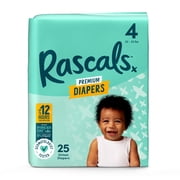 Rascals Premium Absorbent Baby Diapers Size 4, 25 Count