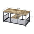 thumbnail image 4 of VECELO 39.4" Rectangle Coffee Table with Storage Shelf, Industrial Entertainment Center Television Table for Living Room, Gray, 4 of 8