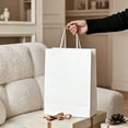 thumbnail image 6 of White Paper Gift Bags with Handle,Liner Packaging White Gift Bags,Kraft Paper Shopping Bags for Business, Shopping, Grocery, Retail, Birthday Wedding Party Favor, 10x5x13", 10 Pack(9.84x12.99"), 6 of 9