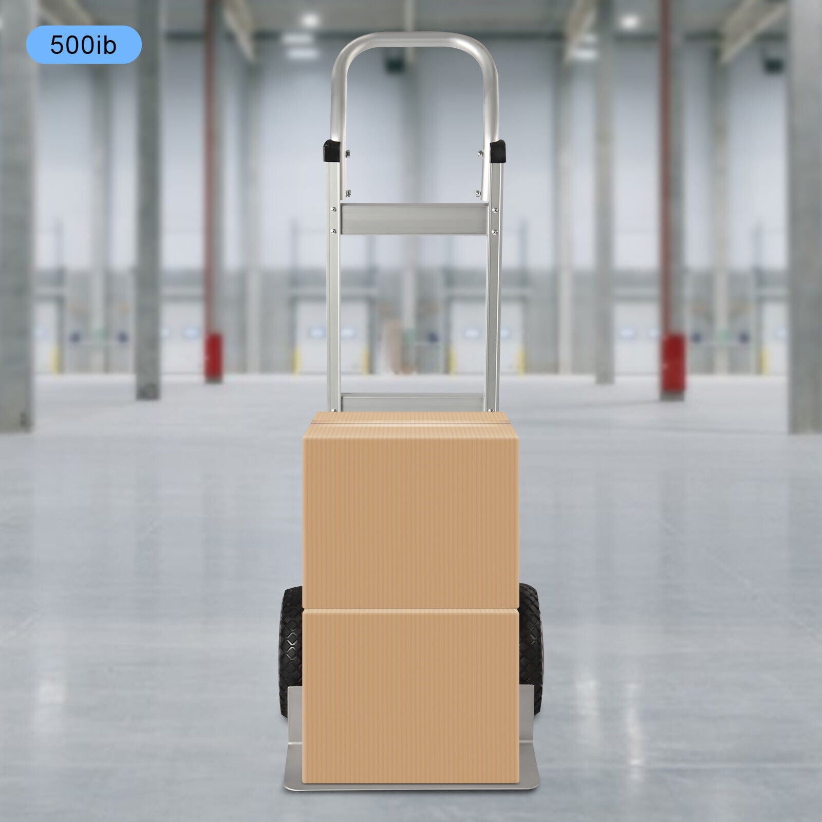 Denest Heavy Duty Cart, Aluminum Alloy Hand Truck Cart, Dolly with Rubber Wheels 440lbs/500lbs