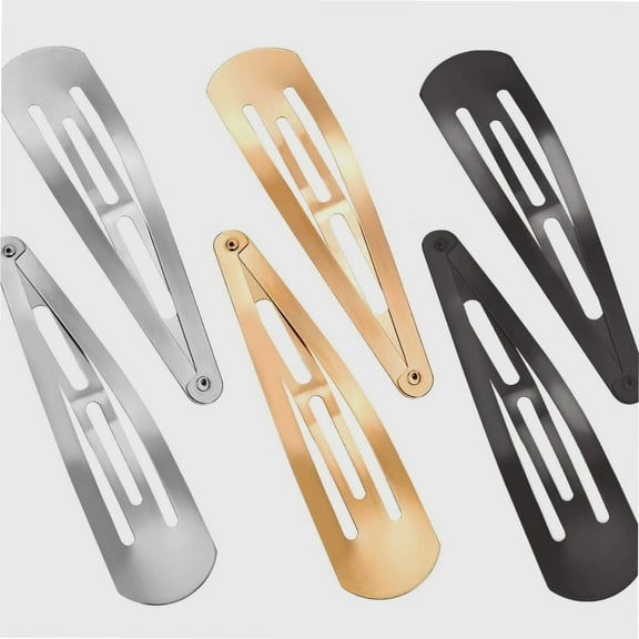 30 Pieces 3.1 Inch Large Metal Snap Hair Clips No Slip Hair Barrettes Girls Women Hair Accessories (Gold, Silver, Black)