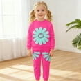 thumbnail image 3 of RUTAYY Children Girls Clothing Sets Cozy Fall Winter Round Neck Long Sleeve Cute Daisy Print Sweatshirt with Floral Petal Pants Tracksuit Vacation Playful Outfit Sets, 3 of 9