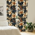thumbnail image 2 of Ambesonne Floral Curtains, White Peonies Pattern Plot, Pair of 28"x95", Dark Orange and Slate Blue, 2 of 5