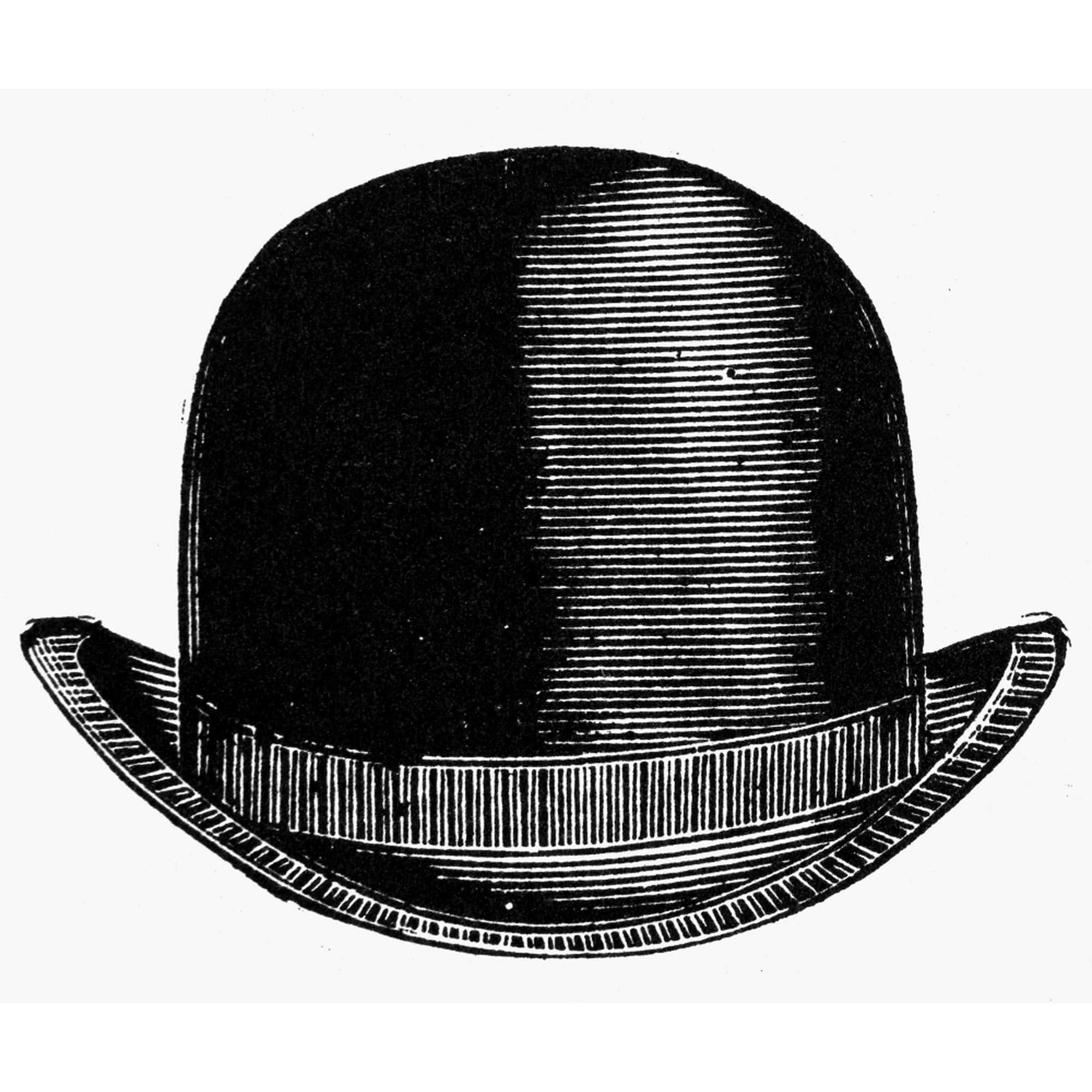 Men'S Hat, /Nmen'S Black Stiff Felt Bowler Wood