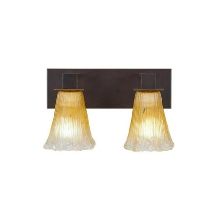 Apollo Bar - Apollo 2 Light Bath Bar Shown In Dark Granite Finish Glass Shade