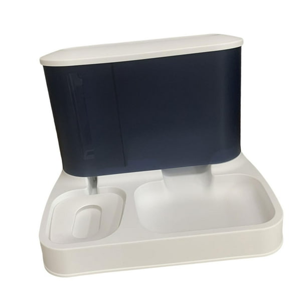 Dispensador de comida y agua para gatos, cuencos para perros pequeños y conejos. Azul
