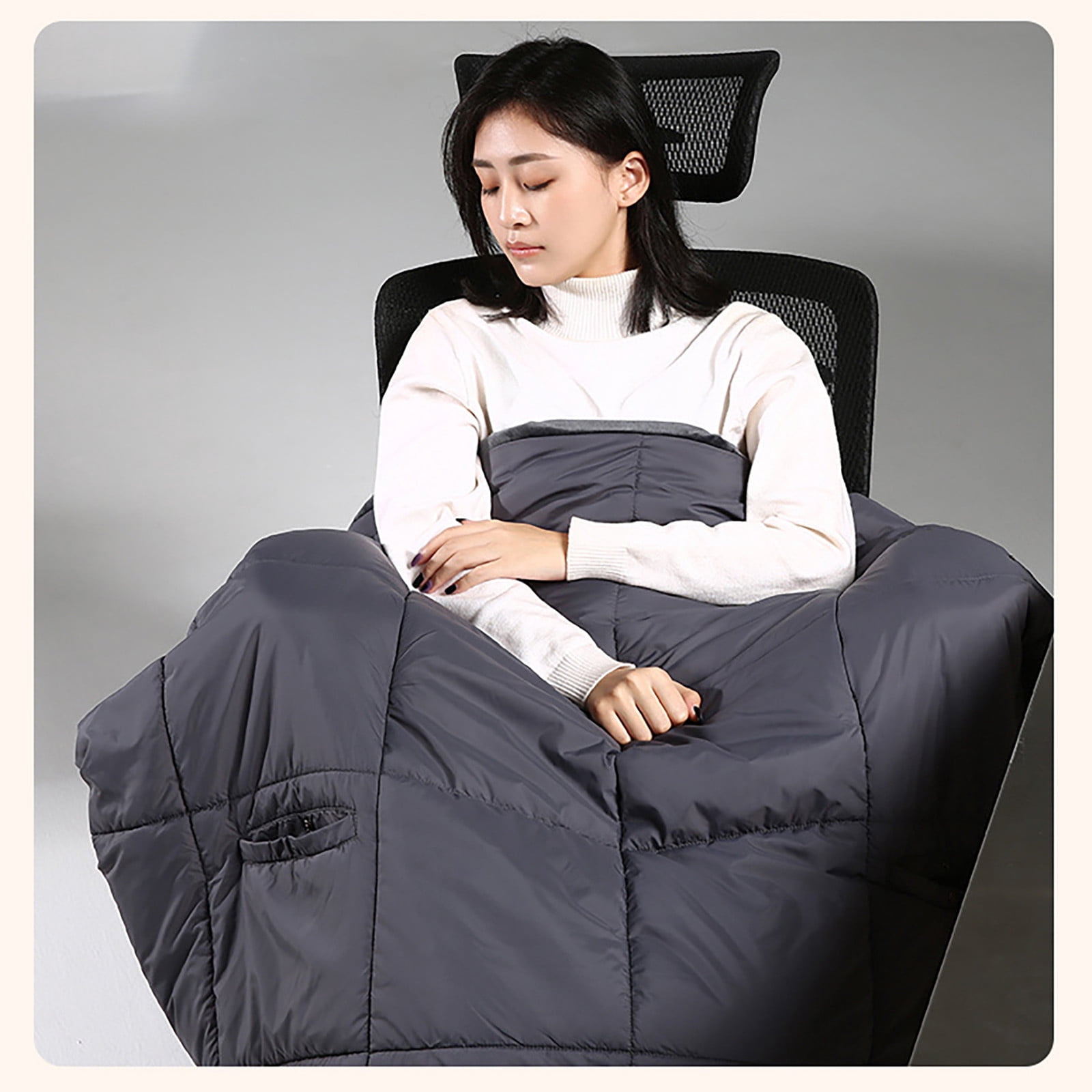 Fgnfyis Smart USB Heated Wrap Blanket Soft Warm Quilt For Full Body Comfort In Winter Grey One Size