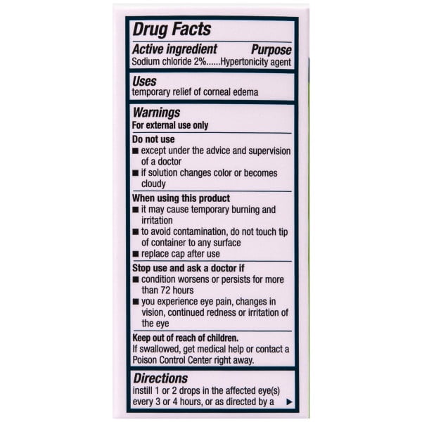 Muro 128 2% Sodium Chloride Hypertonicity Ophthalmic Solution, from Bausch + Lomb, 0.5 Fl Oz (15 mL)