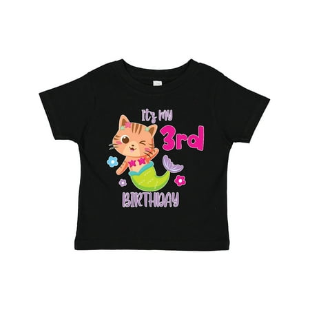 

Inktastic It s My 3rd Birthday with Cute Cat Mermaid Gift Toddler Toddler Girl T-Shirt