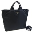thumbnail image 1 of Pre-Owned Prada Tote Bag, Black Nylon Leather, Large Tote, Shoulder Handbag, Women's & Men's,..., 1 of 7