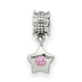 thumbnail image 2 of 925 Sterling Silver Reflections Pink CZ Star Dangle Bead; for Adults and Teens; for Women and Men, 2 of 4