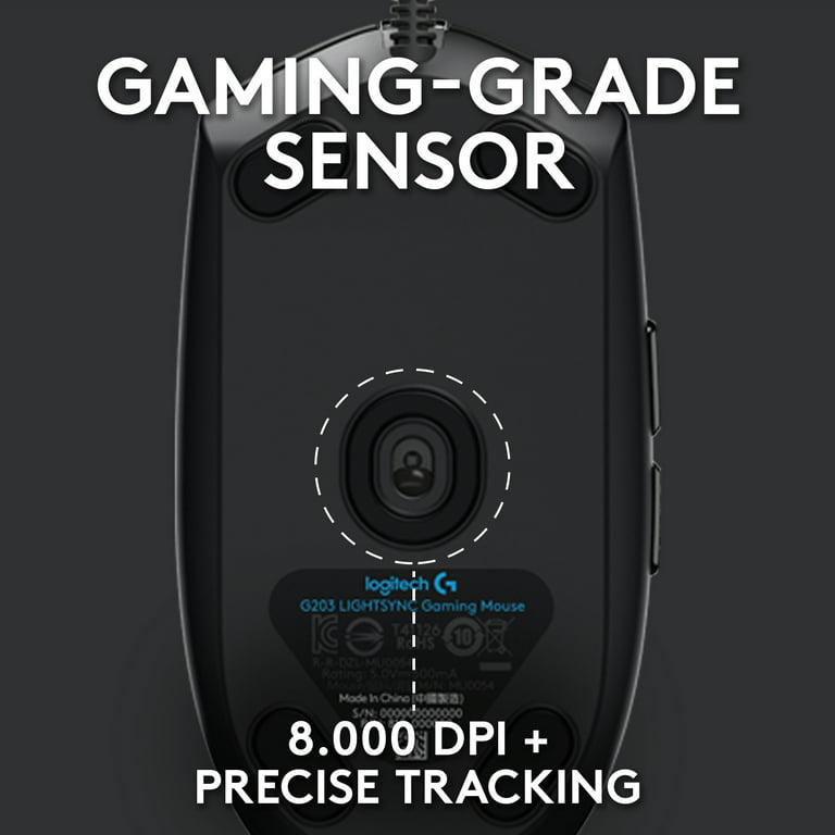 G203 Black Gaming - Mouse Logitech Lightsync