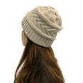 thumbnail image 3 of iHPH7 Knitted Beanie Watch Cap Knitted Hat Winter Accessories for Women Wool Beanies for Men Skull Caps for Men Beige One Size, 3 of 3