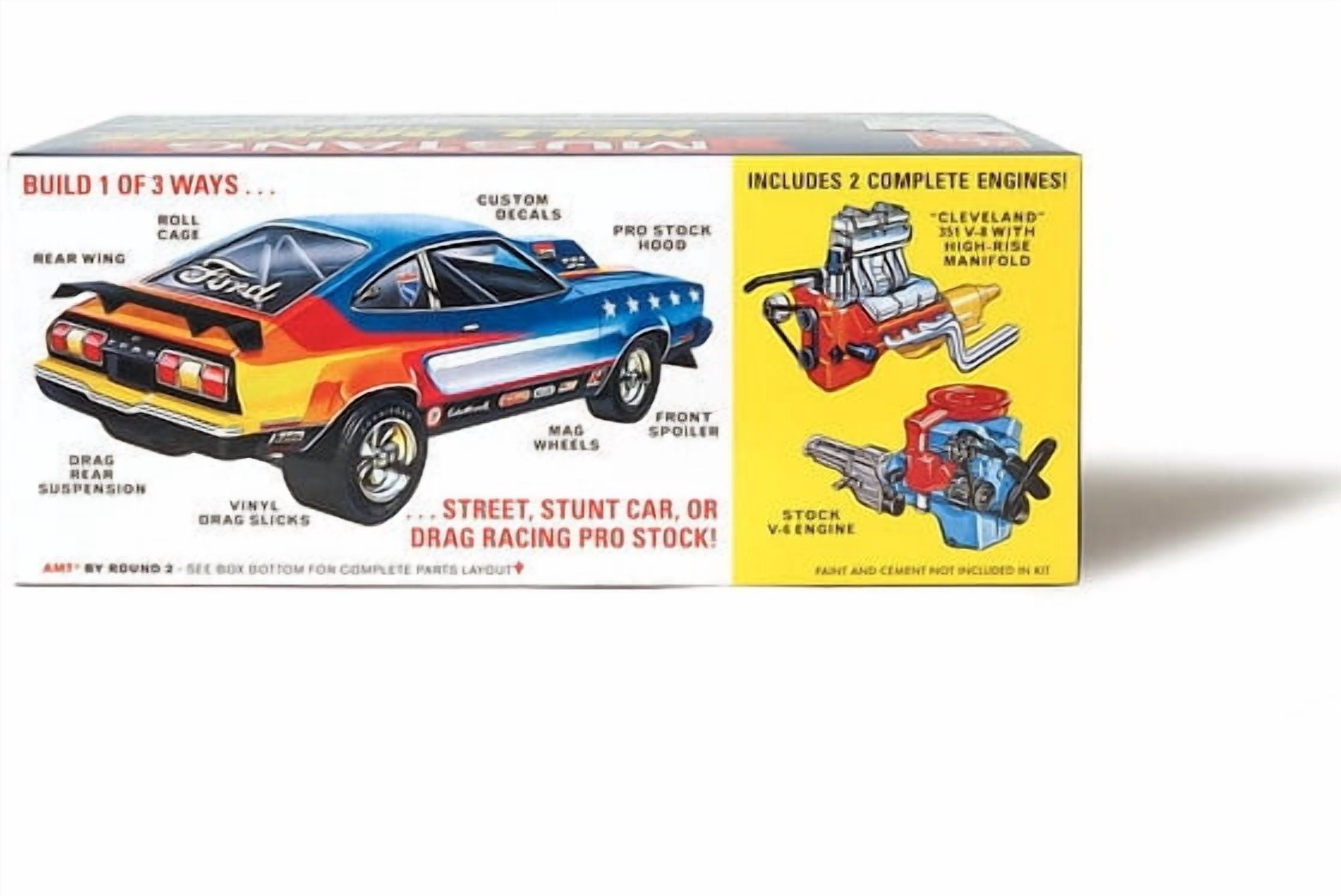 Skill 2 Model Kit 1977 Ford Mustang "Hell Drivers" Thrill Show Car 1/25 Scale Model by AMT