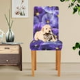 thumbnail image 5 of Violet Flowers Stretch Chair Covers Set of 4 Removable Washable Dining Chair Slipcovers for Kitchen Dining Room Hotel Decor, 5 of 6