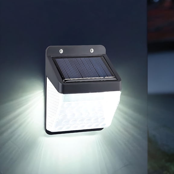 HIBIBUD Outdoor Solar Light LED Floodlight with Human Motion Sensor IP65 Waterproof Outdoor Solar Light From Dusk to Dawn Backyard Garden Fence Wall Mounted Solar Light