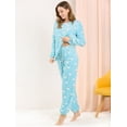 thumbnail image 4 of Pijama de Franela Lindo Impreso Allegra K Manga Larga Top y Pantalones Suave Invierno Azul M, 4 of 6