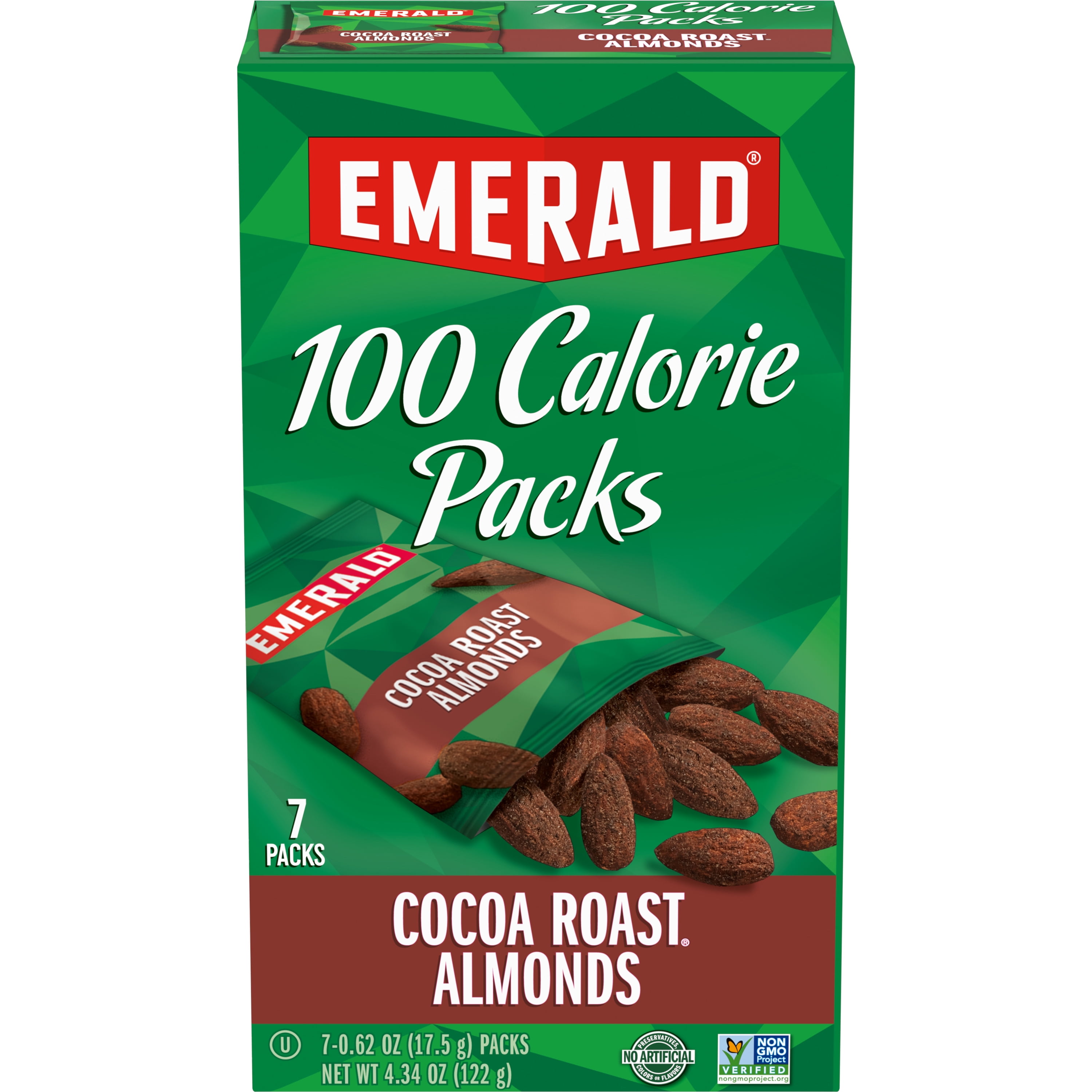 Emerald Nuts Cocoa Roast Almonds, 100 Calorie Packs, 7 Ct