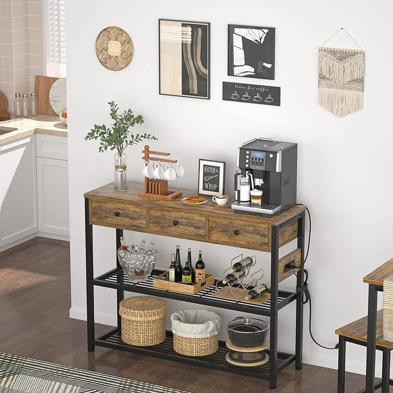 Ecopriso Entryway Table with Outlets and USB Ports Console Table