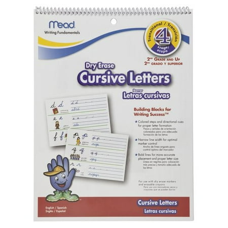 Mead Cursive Letters Dry Erase Book, Bilingual