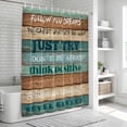 thumbnail image 5 of Teal Brown Blue Shower Curtain Set - 48" x 72" Washable Bathtub Curtain with 12 Hooks, Retro Farmhouse Wooden Grain Plank Waterproof Fabric Stall Shower Curtains for Bathroom/Bathtub Décor, 5 of 6