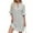 Gray, variant on Floral Print Dress Women's Loose Casual Five Quarter Sleeve V-Neck Vacation Sundress for Summer Beach,Dark Blue L