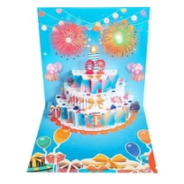 GQDIN 3D Pop Up Birthday Cards,Pop Up Birthday Cards for Mom,Wife - LED Light & Music with Blow The Candle, Singing Happy Birthday gifts Card for Husband - Women, Kids, Son, Her, & Dad