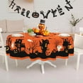 thumbnail image 4 of Oval Halloween Tablecloth 60x120 Inch, Scary Pumpkin Spooky Castle Witch Table cloth, Polyester Waterproof Wrinkle Resistant Durable Tablecloth for Halloween, Party, Holiday, Kitchen and Home Decor, 4 of 6