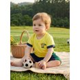 thumbnail image 5 of RUINIXCW Toddler Baby Boy Football Soccer Jersey Outfit Infant Baby Boys Fall Summer Clothes Crew Neck Short Sleeve Shirt and Shorts 2 Pcs Set, 5 of 8