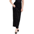 thumbnail image 3 of INSPIRE CHIC Women's Sparkle Skirt Elastic High Waist Sequin Velvet Maxi Skirt L Black, 3 of 6