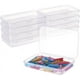 thumbnail image 1 of 10 cajas rectangulares grandes de plástico transparente de 12,7 x 8,4 x 2 cm para guardar cuentas, con tapas para tarjetas, clips y otros accesorios de manualidades., 1 of 9