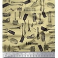 thumbnail image 1 of Soimoi Beige Georgette Viscose Fabric Gardening Tools & Hardware Print Fabric by the Yard 42 Inch Wide, 1 of 5