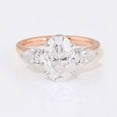 thumbnail image 3 of solitaire jewels 3.75CT Oval Moissanite 3 Stone Engagement Ring For Women, 14K Rose Gold, 3 of 7