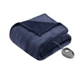 thumbnail image 6 of Beautyrest Heated Microlight to Berber Solid Blanket, Full, Indigo, 6 of 13