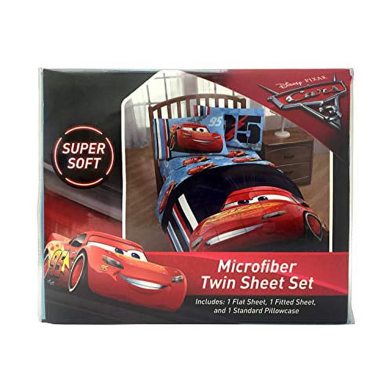 AILONEN Racing Car Bed Sheet Set - Full Size, 3 Piece (Fitted Sheet + 2 Pillowcases), Yellow