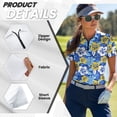 thumbnail image 5 of Uorisanigo Hibiscus Matching Couple Outfits Men and Women Golf Shirts Short Sleeve Dry Fit Performance Summer Tennis Shirts Size XS Lightweight Casual Print Collared Tops, 5 of 8