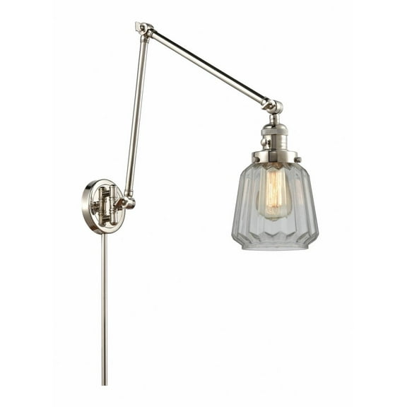 238-PN-G142-Innovations Lighting-Chatham - 1 Light Double Extension Swing Arm Wall Sconce In Art Deco Style-30 Inches Tall and 8 Inches Wide-Polished