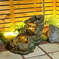 thumbnail image 3 of Outdoor Fountain Cascading Tiered Wood River Water Fountain with LED Lights for Garden, Patio, Backyard, Deck, Porch and Home Art Decor, 3 of 6