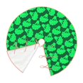 thumbnail image 2 of Daiia Green Broccoli Drawing Merry Christmas Tree Skirt , Xmas Large Lace-up Tree Skirt, Santa Snowflakes Rustic Home Decorations New Year Party Farmhouse Decor-48", 2 of 7