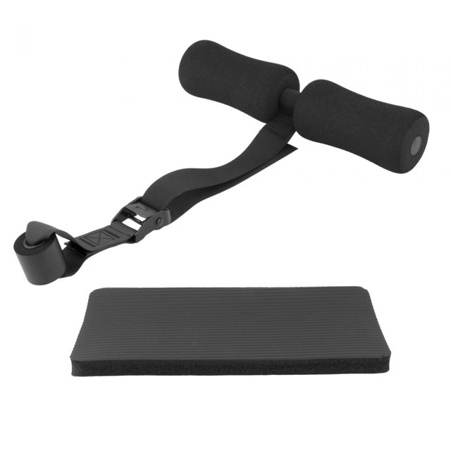 koolsoo Hamstrings--Strap for Door Bed Exercise--Abs Leg with Knee Pads Adjustable Strap Black