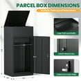 thumbnail image 4 of Fesbos Lockable Package Drop Box, Metal Package Delivery Box, Large Outdoor Storage Boxes Cabinet, Waterproof Anti-Theft Baffle Design, H41.3" x W19.7" x D16.1", Black, 4 of 8