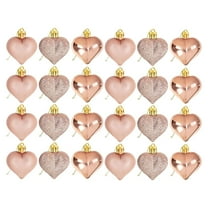 Gnwei 24pcs Heart Ornaments for Christmas Decorations, Heart Shaped Hanging Ornaments for Valentine's Day Wedding Decor Christmas Tree Anniversary Mother's Day Party Decorations